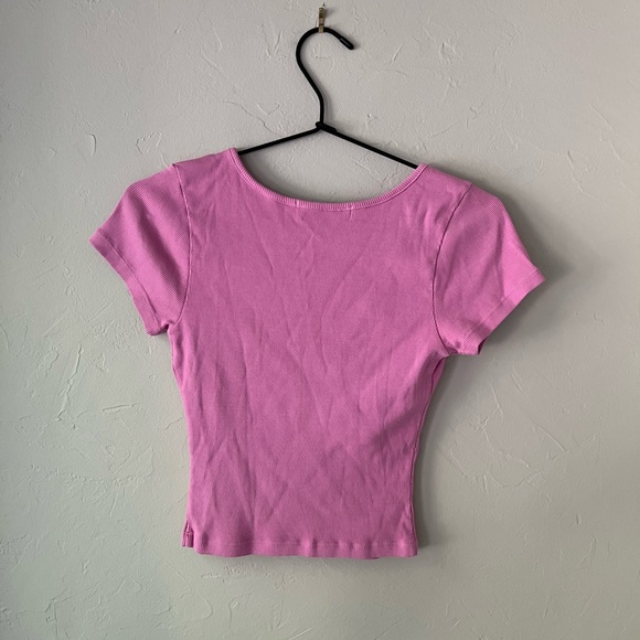 NEW DAYDREAMER JANIS JOPLIN PIECE OF MY HEART BABYDOLL RIBBED TEE IN PINK S - Picture 3 of 3